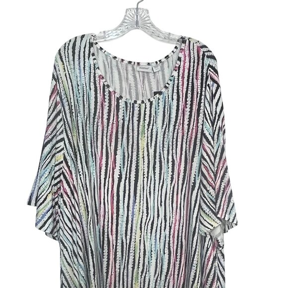 Avenue Flut Sleeve Shirt Blouse Womens 30/32 Spirit Stripe Print New - Picture 3 of 9